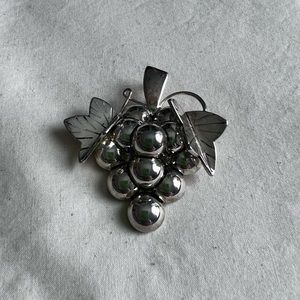 Vintage Sterling Silver “Best” Grapevine Brooch